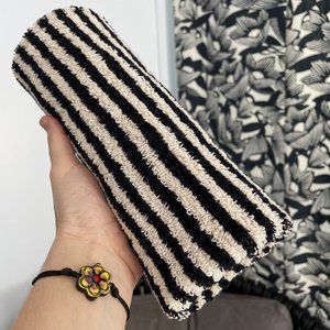 6 Black Kitchen Towels - Double Sided Pom Pom Turkish